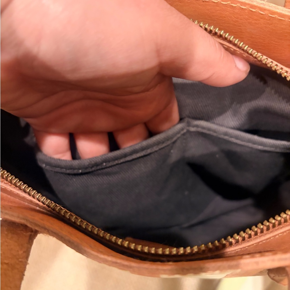 🩷MADEWELL🩷Tan Leather Tote with Cream & Mint crossbody strap - Picture 15 of 15